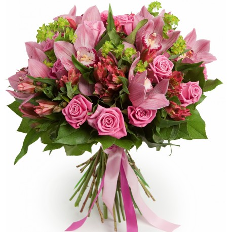 Заказать букет из розовых орхидей и роз с доставкой по Астрахани
